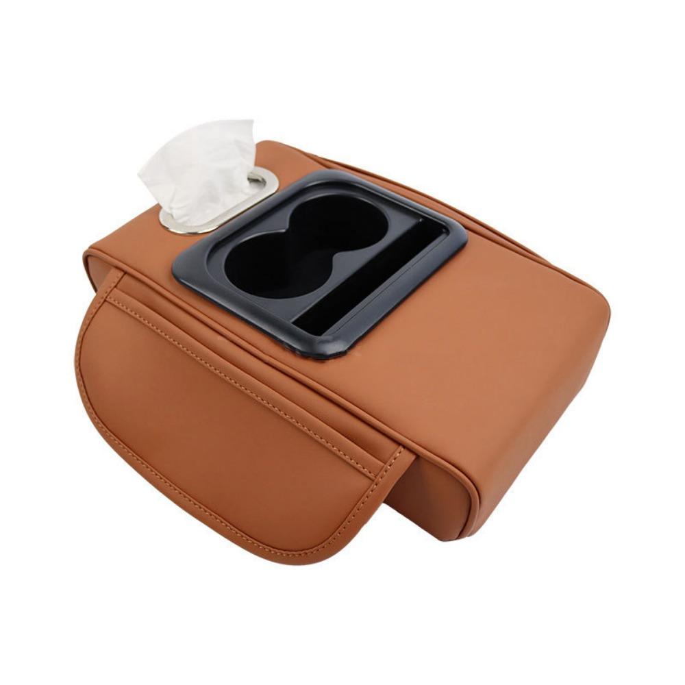 Elbow Support Car Arm Rest Cushion with Cup Holder Tissue Box Armrest Heightening Pad Comfortable Non-slip