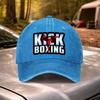 Vintage Washed Kickboxing Graphic Adjustable Baseball Cap for Weddings Parties Festivals Bachelor Parties Cycling Camping