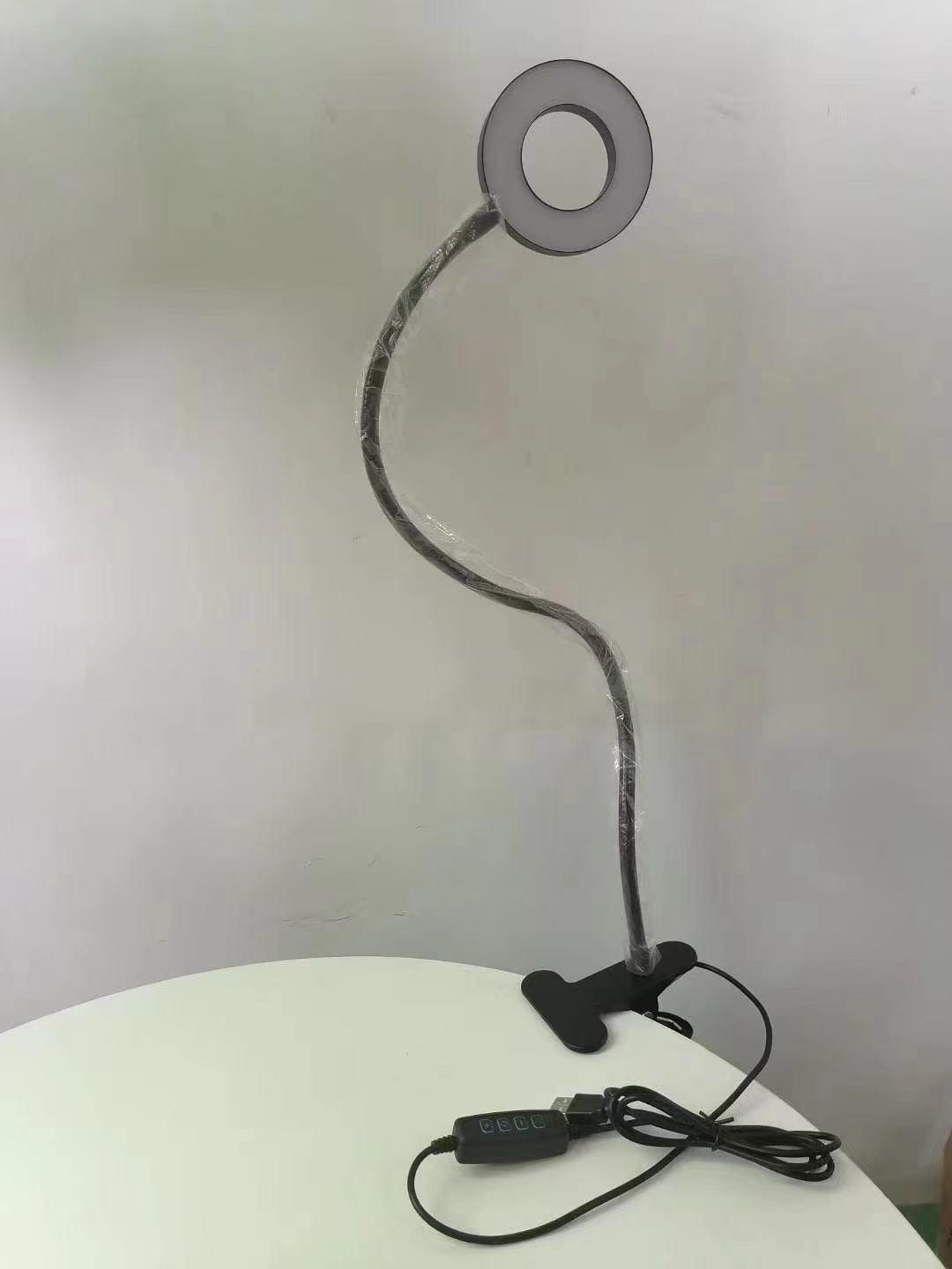 

LED Ring Light with Phone Holder and Flexible Clip for Live Broadcasts and Student Desks
