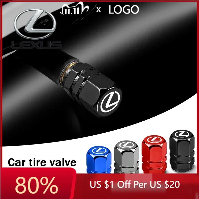 2026 Hot Interior Stickers 4Pcs Aluminum Alloy Car Tire Valve Covers Auto Accessories For Lexus ES RX NX LS UX LM LX GX LC RZ IS