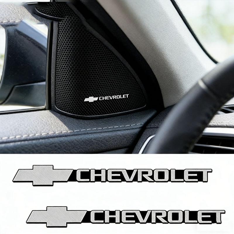 AABHC1 4pcs Alloy Car Stereo Sound Audio Sticker for Chevrolet Corvette Cruze Silverado Captive Traverse Spark Equinox Malibu Orlando