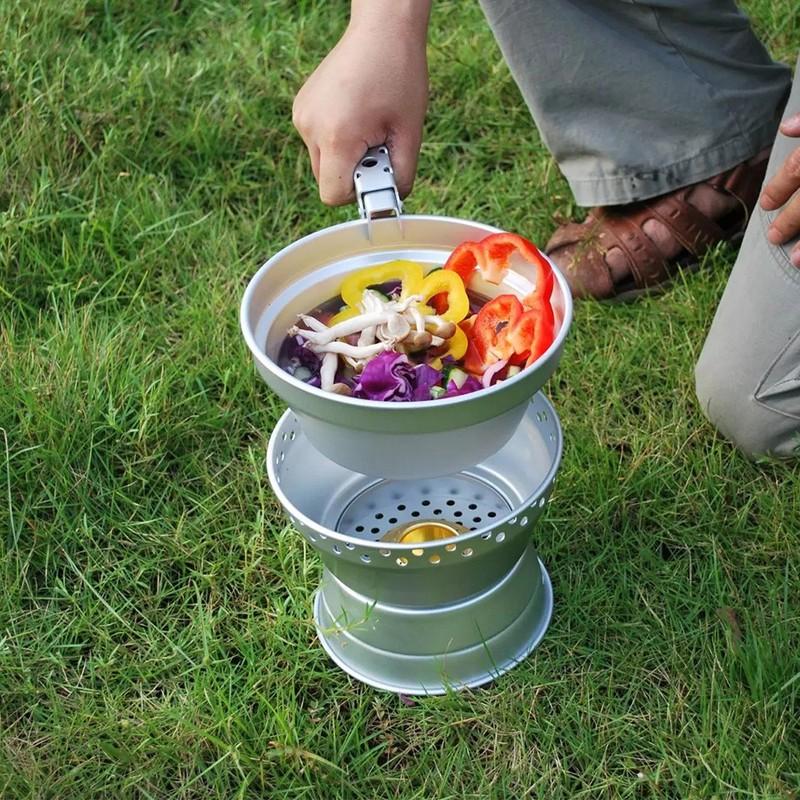Portable Outdoor Camping Cookware Cooking Picnic Bowl Stove Ultralight Cooker