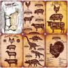 The Butcher's Guide Vintage Metal Signs, Kitchen Poster Cuts of Beef, Pork, Duck, Fish, Shop Wall Decor, Tin Sign, 20x30cm