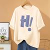 Harajuku Damen Baumwoll-T-Shirt Paar-T-Shirt Oversize-T-Shirt Y2K Top Ärmel-Shirt Mode Locker Baumwoll-Tops Grafik-T-Shirts
