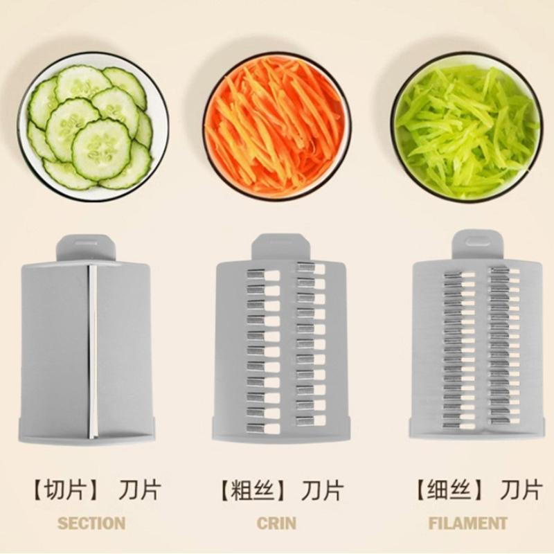 5 In 1 Hand Cranked Rotary Vegetable Cutter Slicer Multi Functional Drum Vegetable Potato Slicer Manual Cheese Chopper Machine