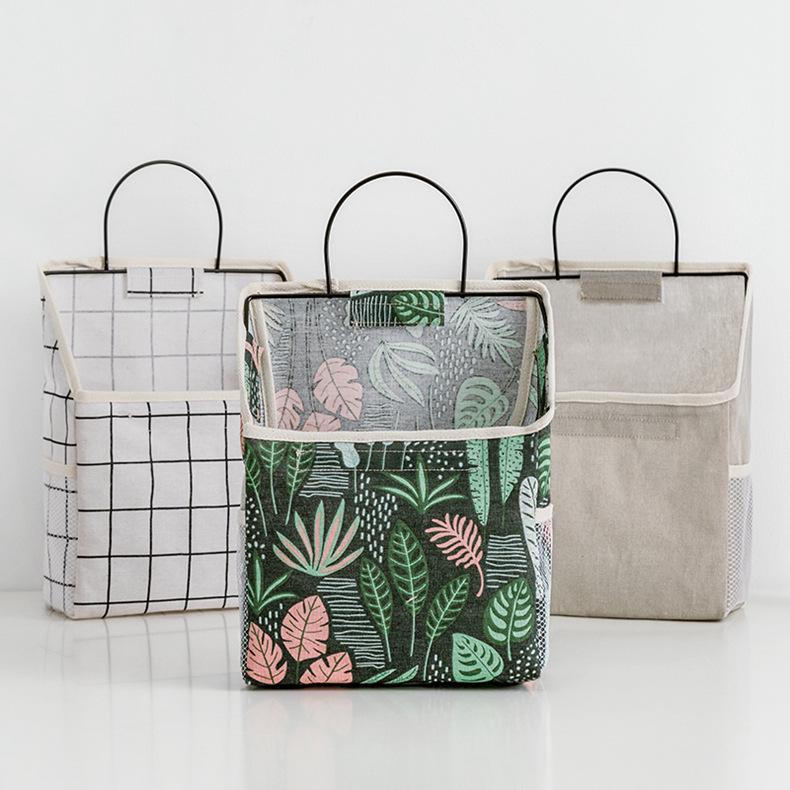 Fabric Dormitory Bedside Hanging Organizer Basket