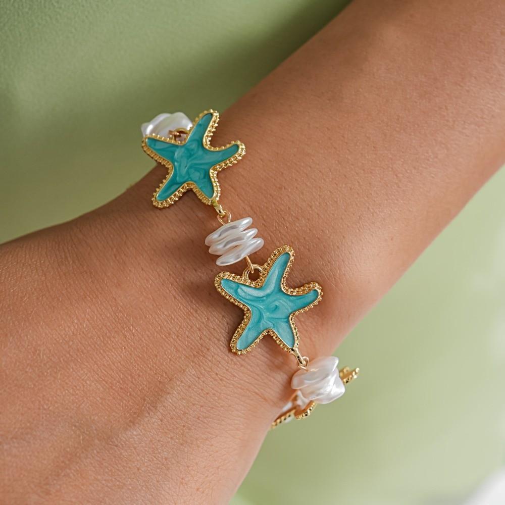 Bohemian Style Acetate Starfish Bracelet Ornaments Hand Chain Girls Couple Gift
