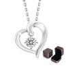 KRKC&CO Necklace for Women - Open Heart Pendant with VVS1 Moissanite, Sterling Silver 925, Platinum Finish, Hypoallergenic, Adjustable Length (40+5cm)