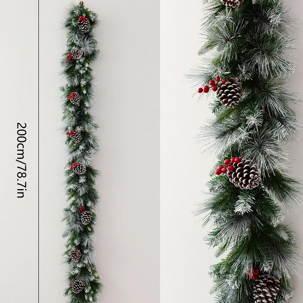 

Artificial Christmas Wreath Pine Artificial 6.5ft Door Wreath Christmas Wreath Rattan Christmas Supplies Greenery Garland білий