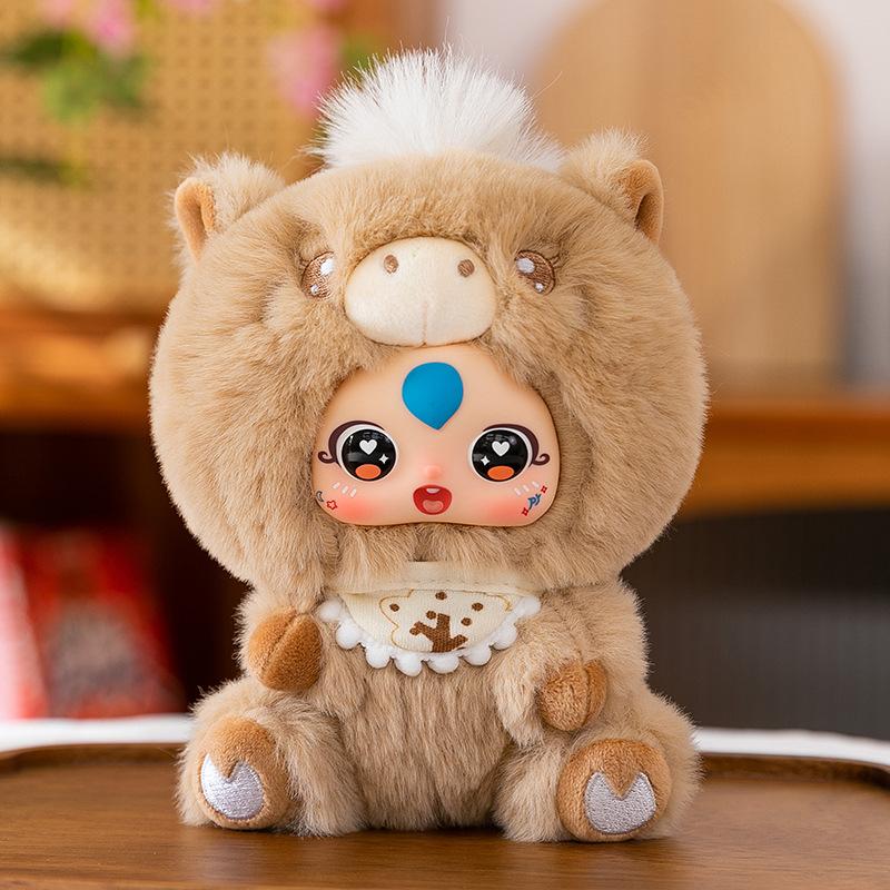 Cute Pet Pony Plush Toy New Year's Gift Vinyl Face Doll Pendant Zodiac Horse Mascot Desk Swing Approval