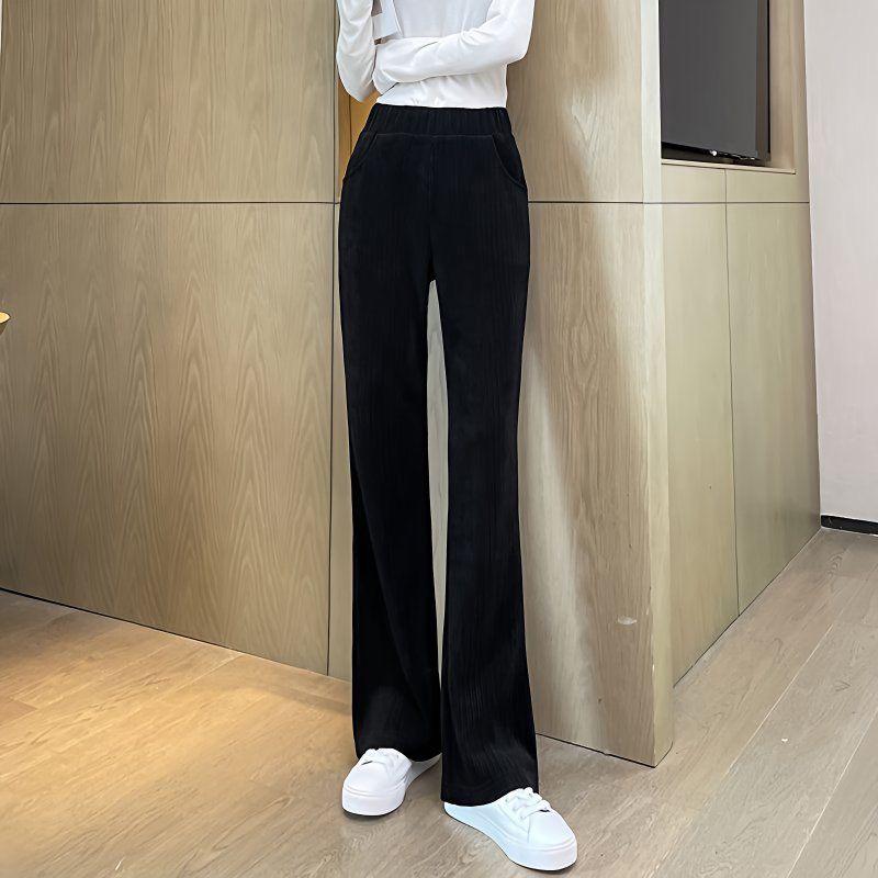 

Korean Chenille Wide-Leg Micro-Flare Pants for Women - Spring/Autumn/Winter 2025 M