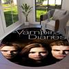 Tapete Redondo Cool TV The Vampire Diaries, Tapete para Sala de Estar Quarto Sofá Sala de Jogos Decoração, Tapete de Chão Antiderrapante Q0046