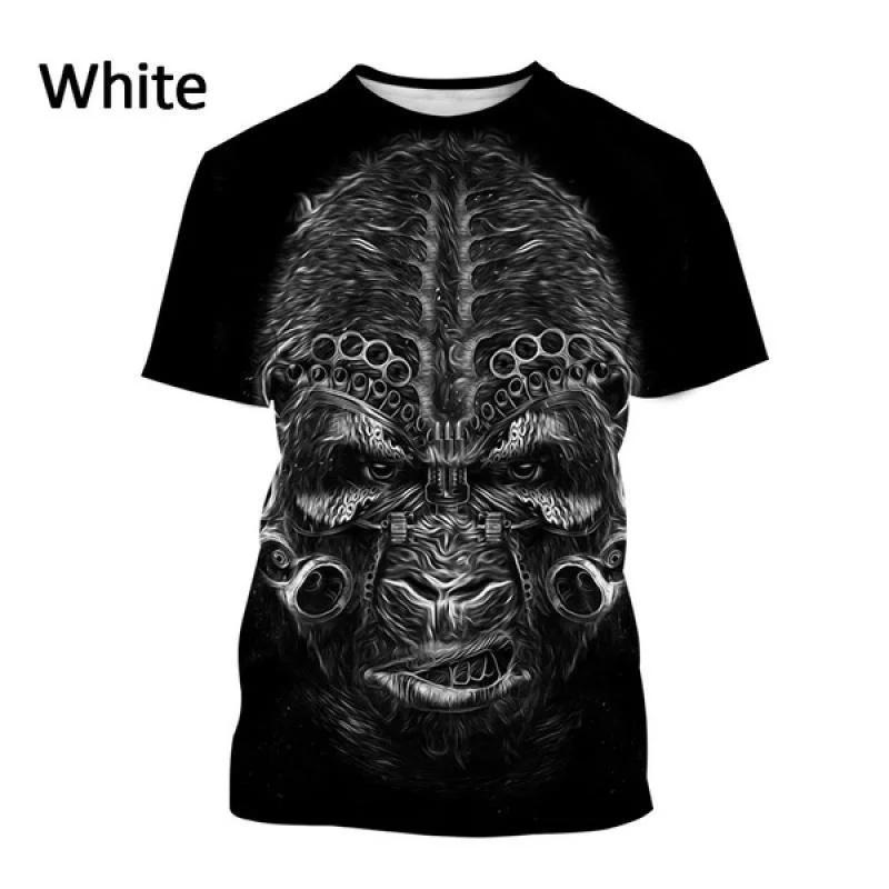 Cool 3D Gorilla Print Short Sleeve T-Shirt, Tribal Style, Great for Casual Wear.