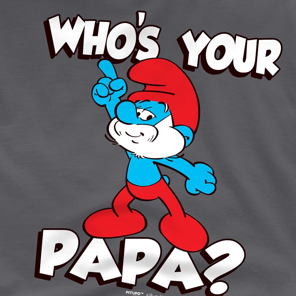 The Smurfs Unisex Adult WhoÂ´S Your Papa Smurf T-Shirt