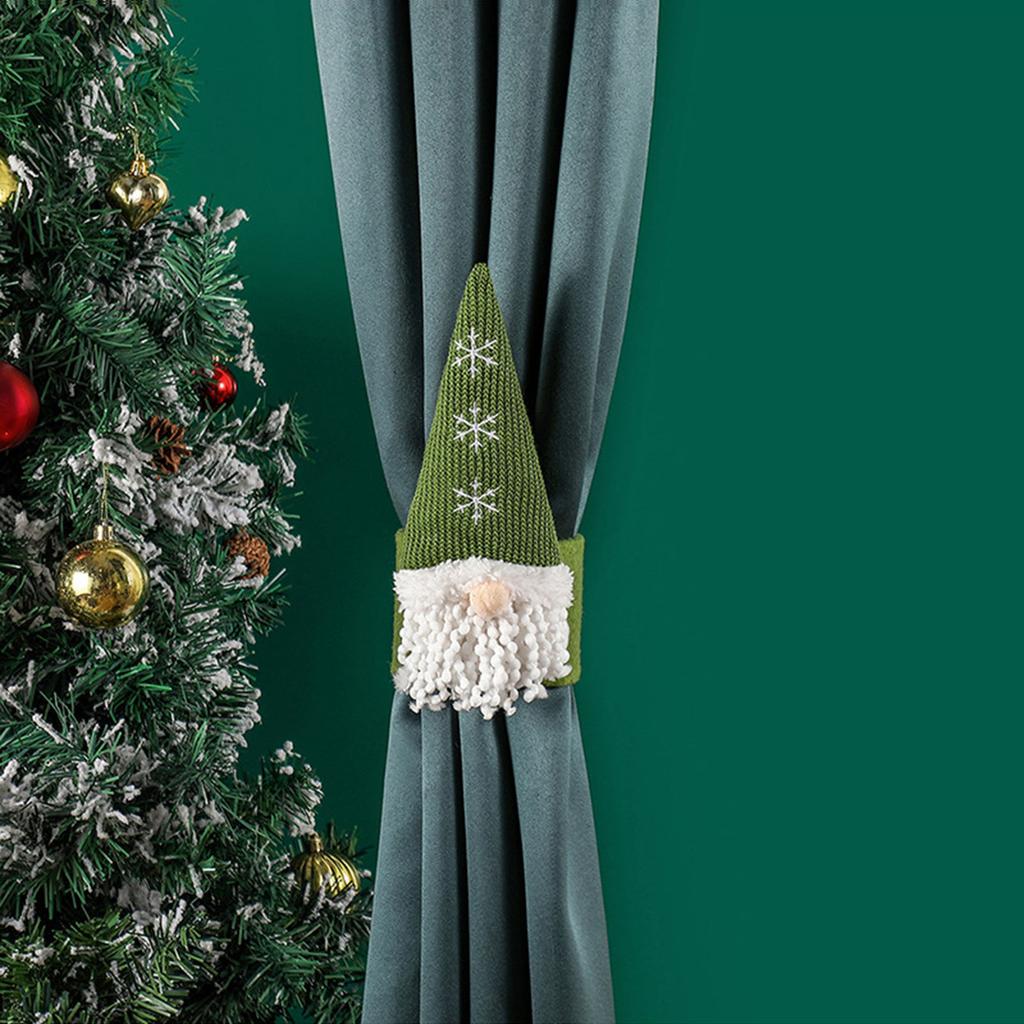 Christmas Santa Ornament Curtain Tieback Holiday Curtain Holder forXmas Plush Doll Christmas Decor Curtain Clasp Belt