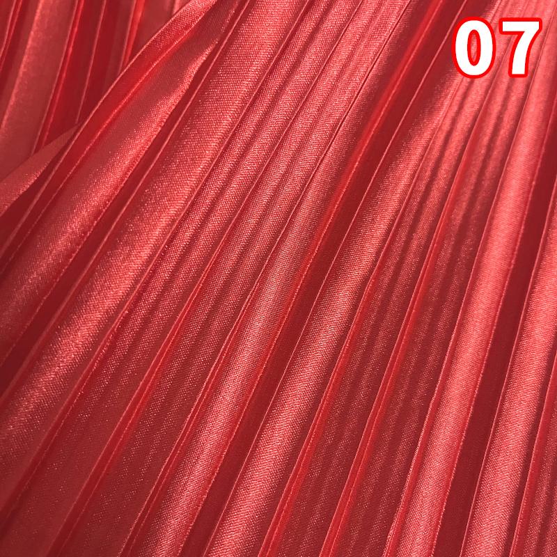 Pleated Satin Fabric By Meter for Needlework Dress Skirt Costume Clothes Diy Sewing Cloth Soft Glossy Smooth Plain White Pink