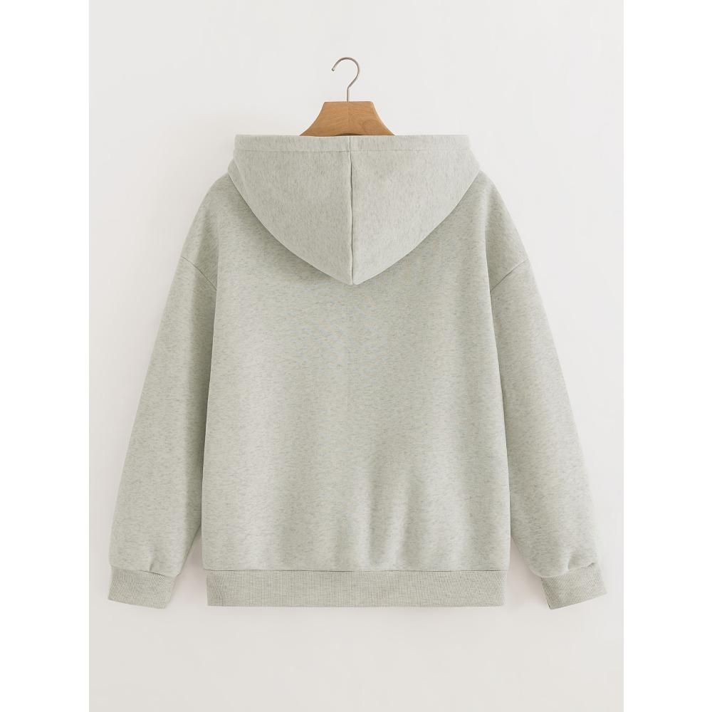 Y2k Style Loose Fitting Pullover Jacket Long Sleeved Women's Hooded Sweatshirt Zipper Cardigan Top Trendy Cool Feeling