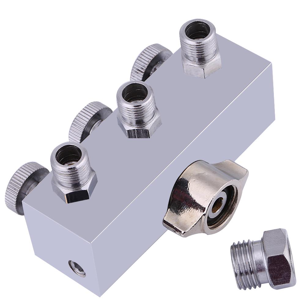 3 Way Airbrush Air Hose Splitter Adjust Air Regulation Valve Knob