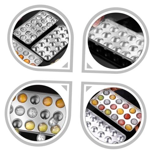 WATIIFUFU Ice Hockey Mold, Freezer Ice Tray, Ice Cube Mold, Ice Baking Mold, Ice Maker Machine, DIY Ice Mold, Round Ball Shape, 304 Stainless Steel, S