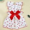 Valentine's Day 1pc Heart Print Bow Decor Pet Dress for Dog for Summer