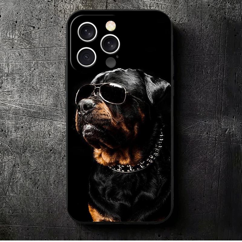 

Rottweiler Dog Soft Phone Case for iPhone 16 16E 17 Air 15 Pro Max 14 Plus 13 Mini 11 12 7 Black Cover Back Shell iPhone 12 Pro
