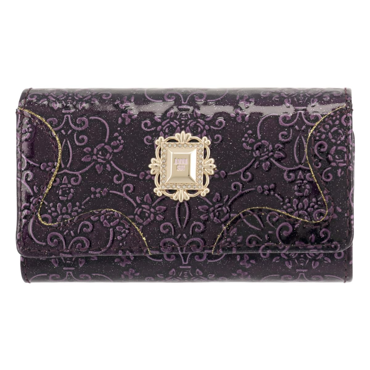 

Key Case Multi Case Roomy 316906 Wallet Mini Wallet Genuine Leather Embossed Embossed Purple [ANNA SUI] [96]
