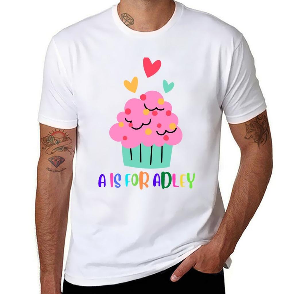 A Is For Adley Merch Store Cupcake Geburtstagsparty T-Shirt Leichtes Lässiges Sommer-T-Shirt