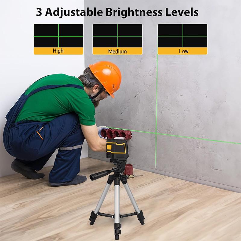 Portable High-Precision Cross Mini 2-Line Green Laser Level with Infrared Fine Line Projection