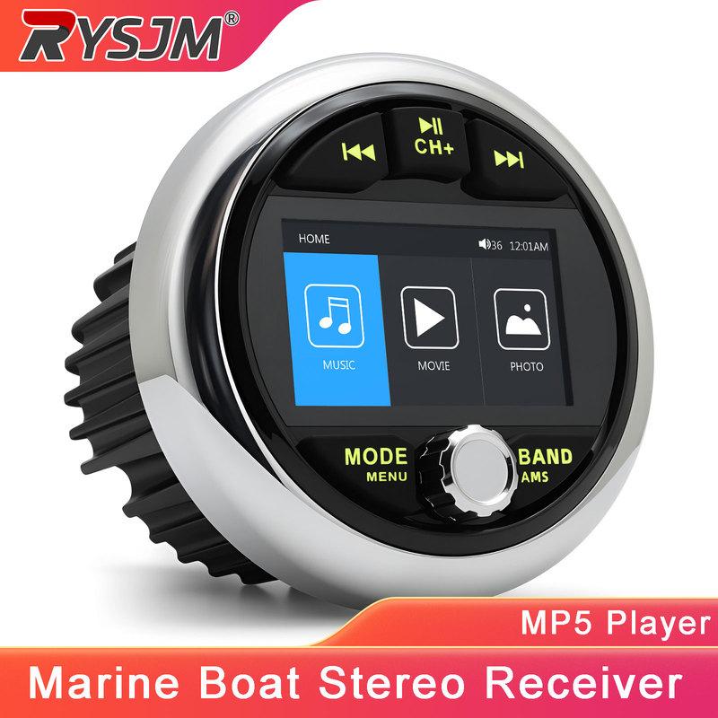 Boat Radio Media Player Marine Stereo Receiver MP5 Boat Radio Player FM AM RDS Audio For Yacht Gauge ATV UTV Cart Motorcycle