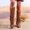 Autumn and Winter New Large Size High Tube Tassel Fashion Boots Women's Outer Wear Square and Tassel