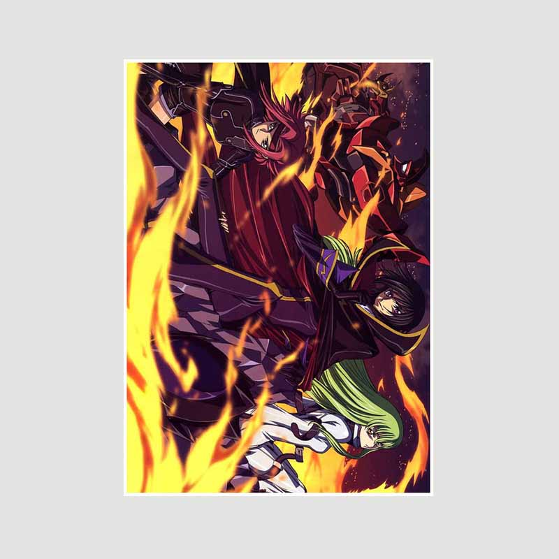 

White Paper Класичне аніме Code Geass Lelouch of The Rebellion Плакат Ретро Плакати та принти Малюнок Wall Art Decor DIY Home Room Decor Painting 30x21cm