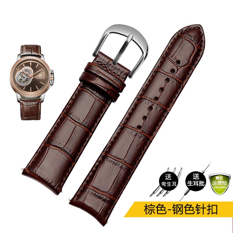 20mm 21mm 22mm Curved End Genuine Leather Watchband For Tissot Citizen Seiko Mido Arc Mouth Men Blue Watch Strap Universal Belt