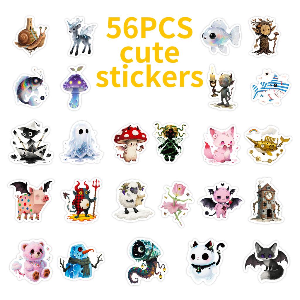 56 Gothic Fairy Tales Cartoon Stickers Creative Personality Skateboard Guitar Luggage Stickers