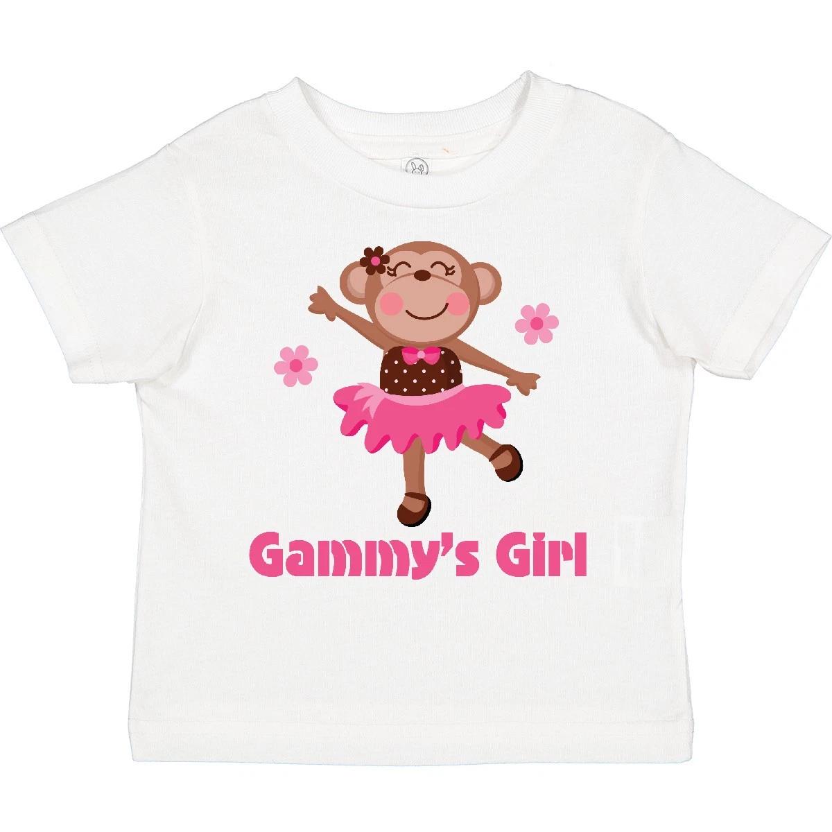 Inktastic Gammy s Girl Monkey Toddler T-Shirt Gammy Girls Ballerina Family Cute 120