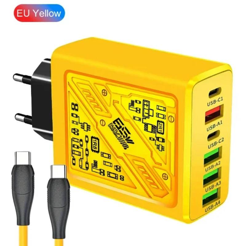 

PD 65W зарядное устройство USB C быстрая зарядка 6 портов зарядное устройство для мобильного телефона USB Type C зарядное устройство для iPhone Xiaomi телефон адаптер EU US UK вилка EU Set