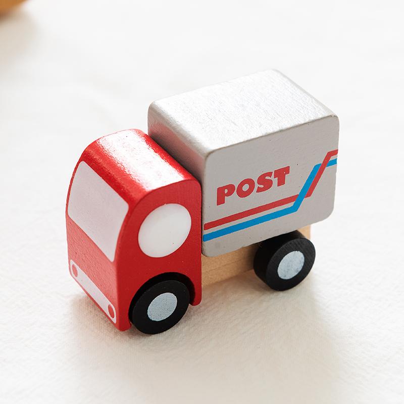 Kids Mini Wooden Cars Truck Aircraft Model Toy Montessori Wooden Education Colorful Vehicle Toys Simulation Cars Decoration Gift