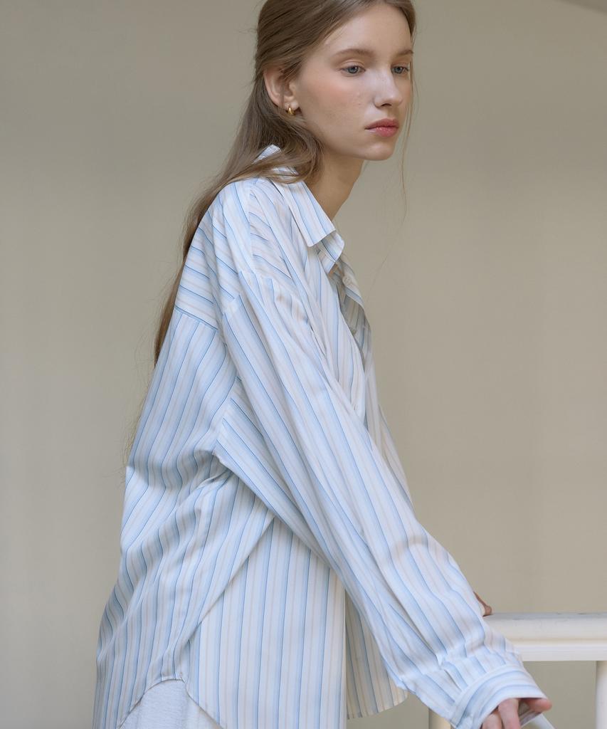 OURHOPE Sienna Striped Shirt - Sky Blue