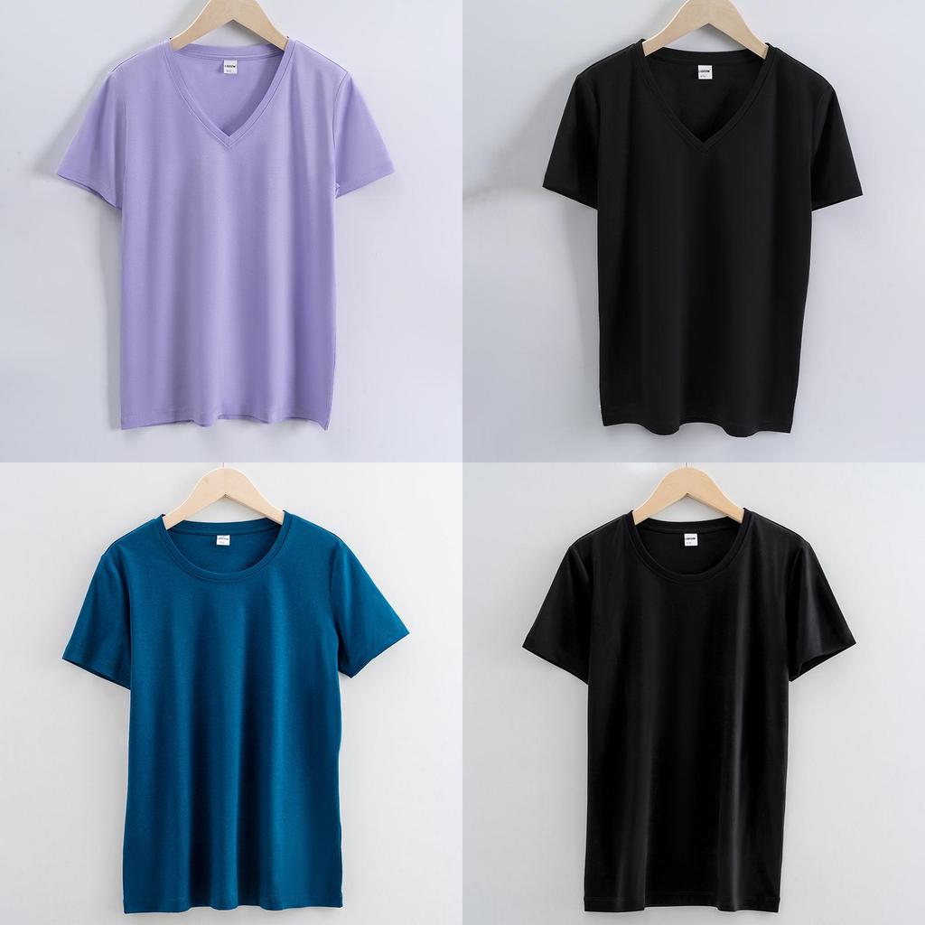 Silk Cotton T Shirt For Women Summer Breathable Casual Relaxed Fit Plain Style