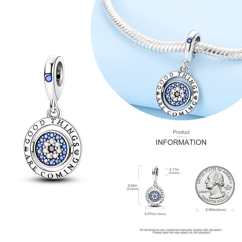 Copper Blue Eyes And Palm Charms Crucifixion Beads Women Girlfriends Jewelry Gift