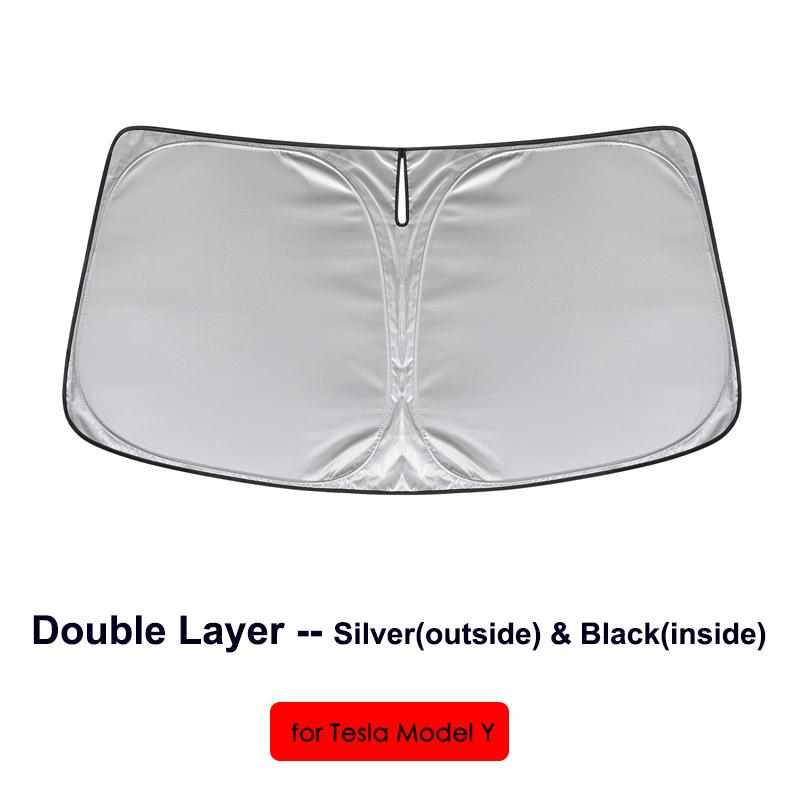 For Tesla Model 3+ Y Juniper 2024 2025 Front Back Windshield Sun Shade Anti-UV Sun Visor Screen Protection Cover Car Sunshade