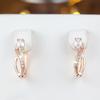 Simple Fashion White Zircon Drop Earrings for Women Gold Color Wedding Party Jewelry Gifts