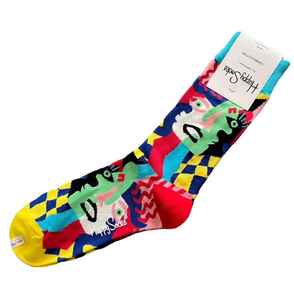 Trendy Swedish Mid-Calf Happy Socks: Women's & Couples' Leg-Shaping Spring/Autumn Style