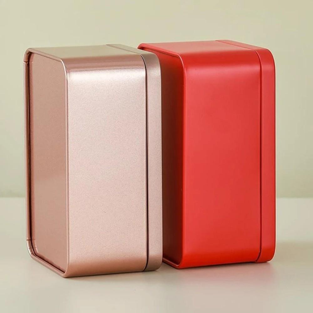 Solid Color Tea Container Square Empty Cans Gift Jars Card Box Home Storage