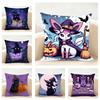 Halloween Cute Purple Cat Cushion Cover Linen Pillowcase Soft  for Sofa Bed Home Room Decor