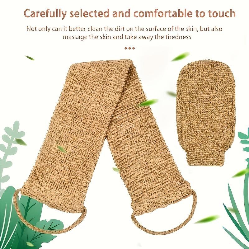 2pcs/set Natural Jute Bath Scrubber Back Exfoliator Exfoliating Gloves & Towels Eco-Friendly Bath Accessories for Deep Cleansing