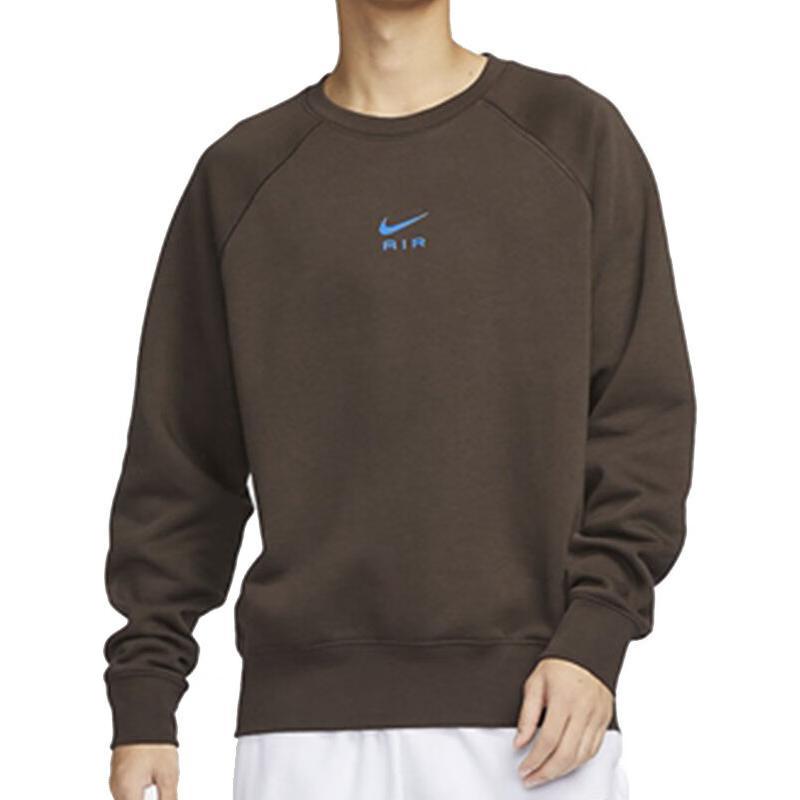 Nike Solid Color Crew Neck Casual Pullover Long Sleeve Sweatshirt Men sweatshirt Brown FB7204-237