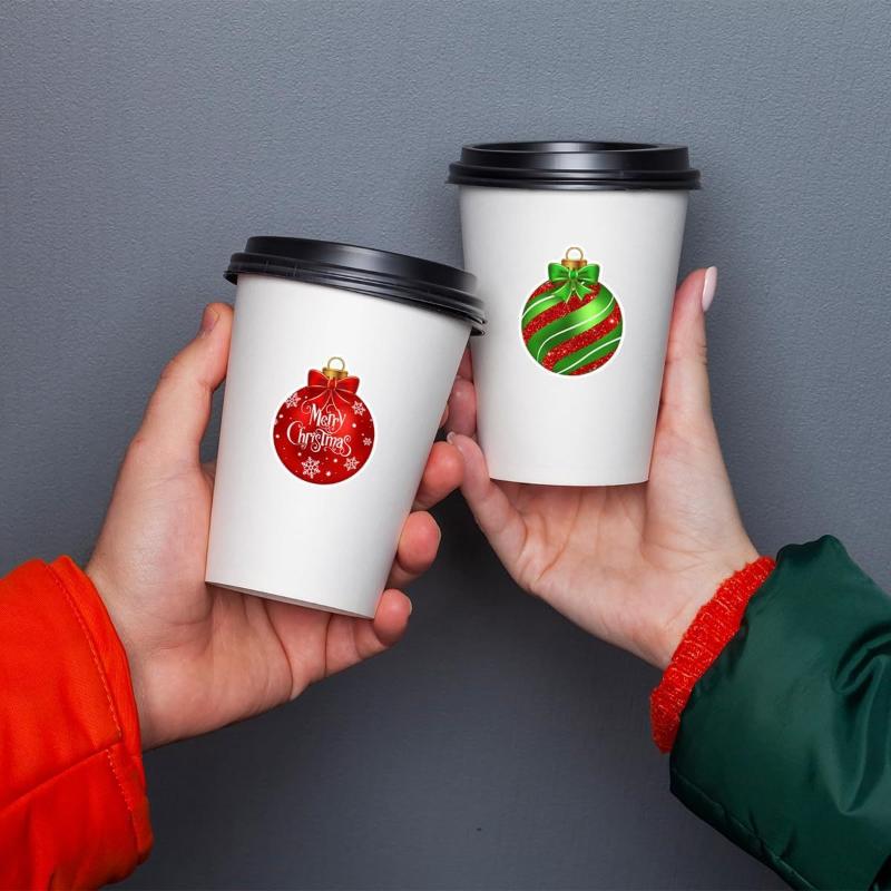 500Sheets/Roll Merry Christmas Stickers Santa Hat Christmas Bells Seal Labels Stickers For Diy Gift Baking Package Envelope