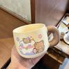 Birthday gift for girls mug with lid spoon cute water cup new ceramic cup couple coffee breakfast cup
