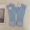 Soft Warm Knitted Winter Gloves Spring Full Finger Gloves  For Women