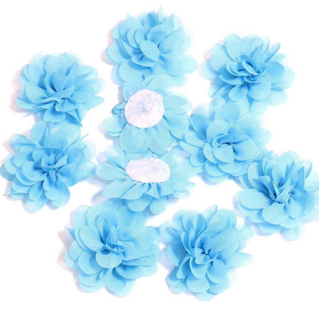 10pcs/lot 5cm Colorful Chiffon Fabric Flowers For Wedding Party Decoration Artificial Flowers For Dress Crafts Decoration